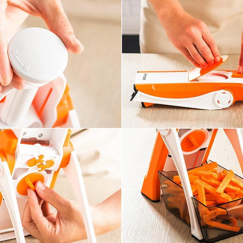 Saker 5-in-1 Adjustable Vegetable Slicer, 0.1-8mm