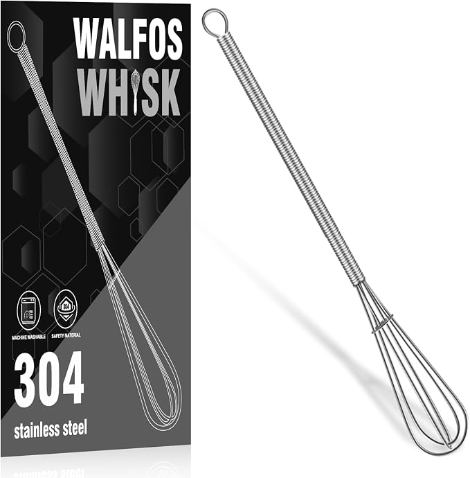 Walfos Long Small Whisks Skinny Little Whisk 10 inch Tiny Mini Whisk by Walfos