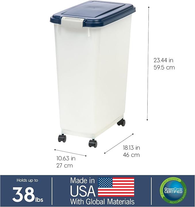 IRIS USA Airtight Dog Food Storage Container, Attachable Wheels, - Image 4