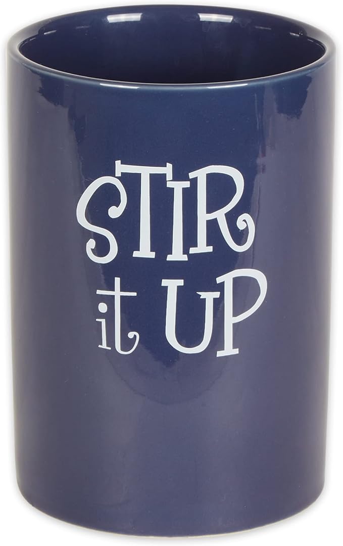 DII Kitchen Accessories Retro Collection Ceramics, Utensil Holder, Nautical Blue by DII