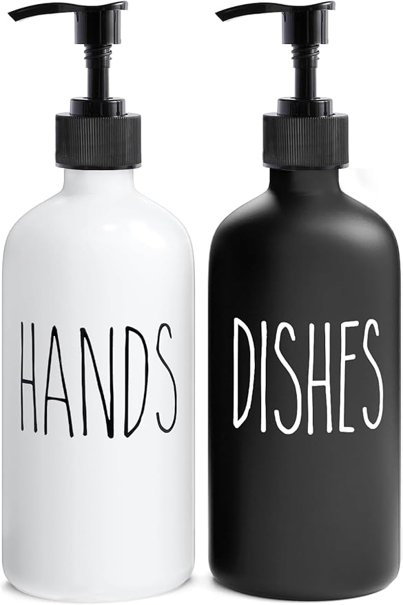 MOMEEMO Soap Dispenser Set 2 Pack, Contains Hand and Dish Soap Dispenser by MOMEEMO