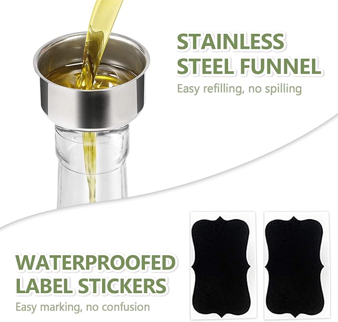Leaflai 17oz Olive Oil Dispenser Bottle, 500ml Oil & Vinegar Cruet - Image 5