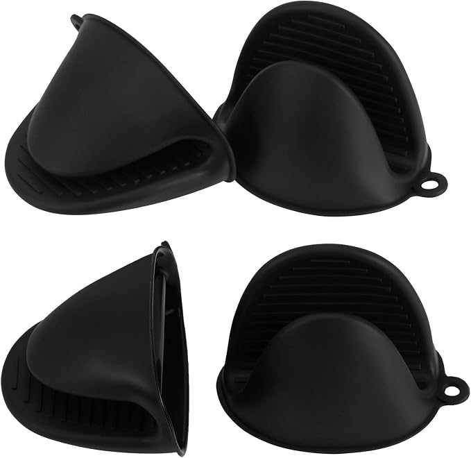Vaincre 4PCS Silicone Oven Mitts Heat Resistant, Silicone Potholders by Vaincre
