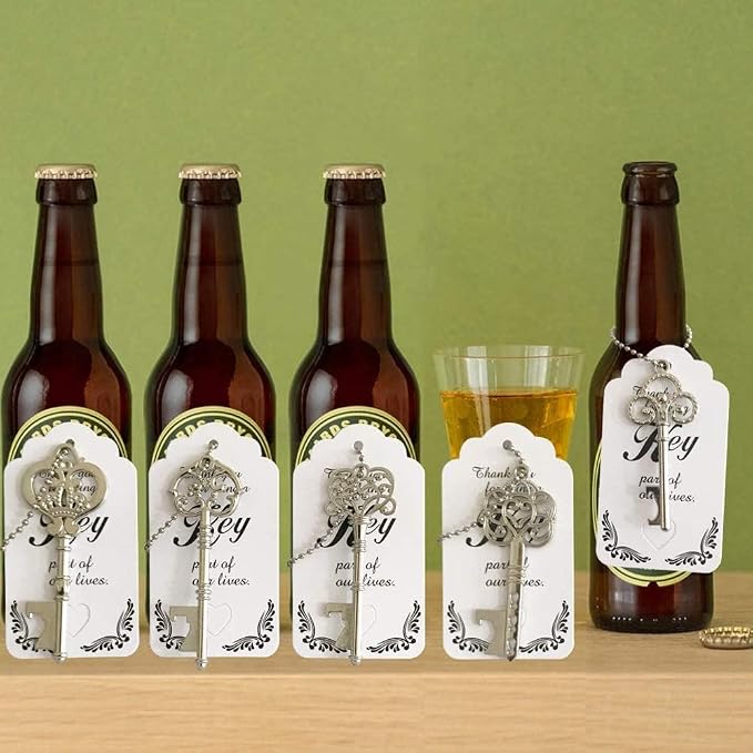 WODEGIFT 50pcs Vintage Skeleton Key Bottle Opener, Bridal Shower Favors - Image 8