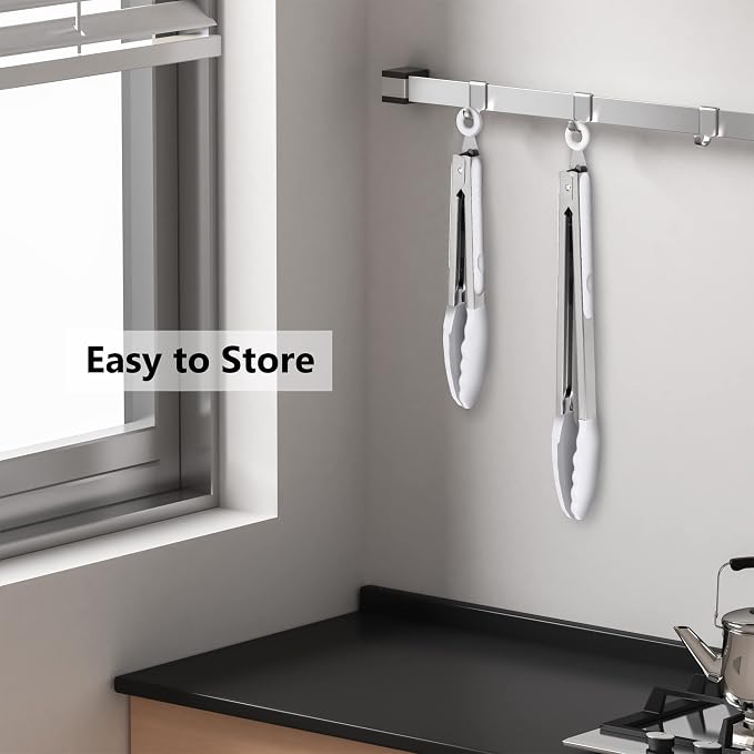 2 Pack Silicone Kitchen Tongs – 9" & 12" Set, Heat Resistant up to 500°F - Image 6