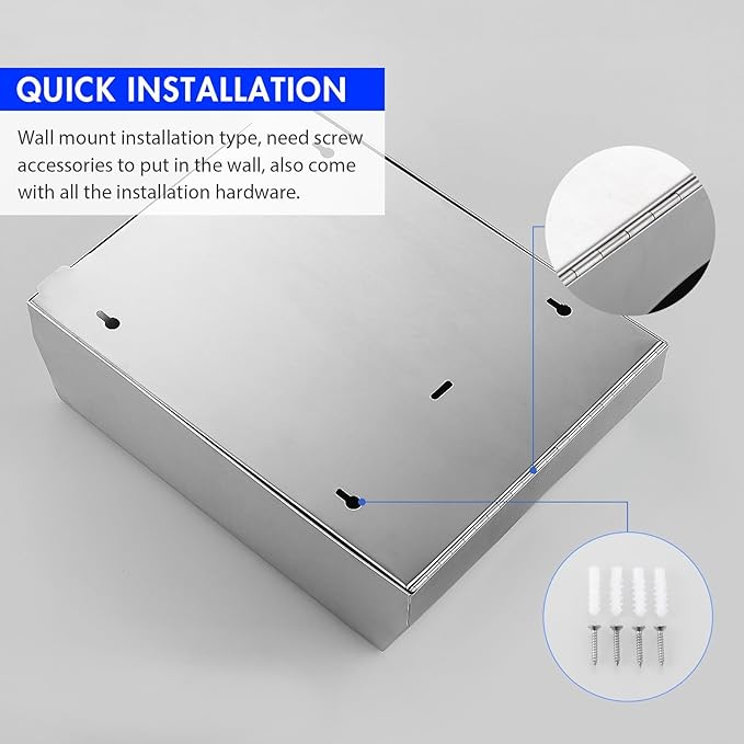 2 Packs Paper Towel Dispenser Wall Mount Commercial, Touchless Hand Towel - Image 5