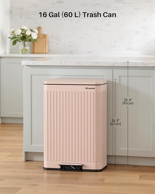 Lovewind 60 Liter/ 16 Gallon Stainless Steel Trash Can - Image 3