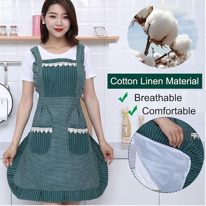 Cute Apron for Women with Pockets, Comfortable Kitchen Apron - Image 2