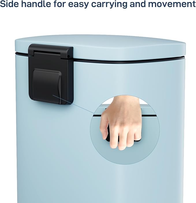 Arlopu 8/13.2 Gallon Step Trash Can, Stainless Steel Garbage Bin, Soft-Close - Image 6
