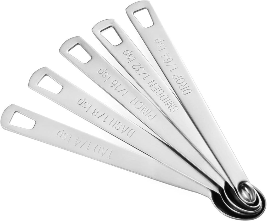 2 Pack Teaspoon Measuring Spoons, 1/4 tsp, 1/8 tsp, 1/16 tsp, 1/32