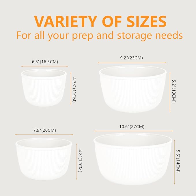 BoxedHome Mixing Bowls with Lids Set, 4 Packs BPA-Free Plastic Prep Bowls - Image 2