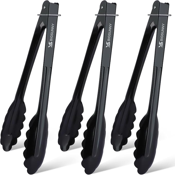 MSY BIGSUNNY 9 Inch Kitchen Food Tongs, Buffet Tongs, Serving Tongs by MSYBIGSUNNY