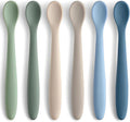 6 Piece Silicone Baby Feeding Spoons, First Stage Infant Soft-Tip Easy on Gums by NETANY