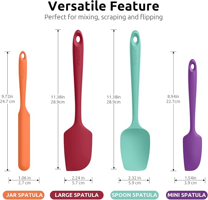 High Heat Resistant Silicone Spatula: U-Taste 600ºF Hot-Proof Food Grade Rubber - Image 2