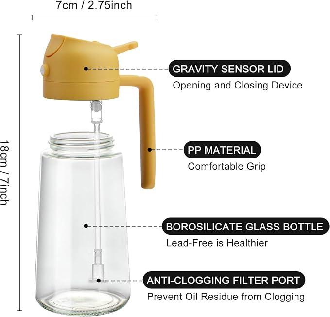 2 In 1 Oil Dispenser And Oil Sprayer, 16 Oz/470 Ml Oil Dispenser - Image 5