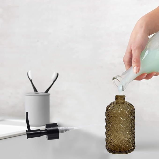 Brown Glass Dish Soap Dispenser - Image 3