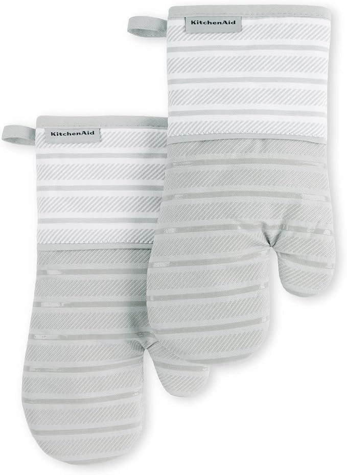 KitchenAid Albany Oven Mitt 2-Pack Set, Matte Grey by KitchenAid