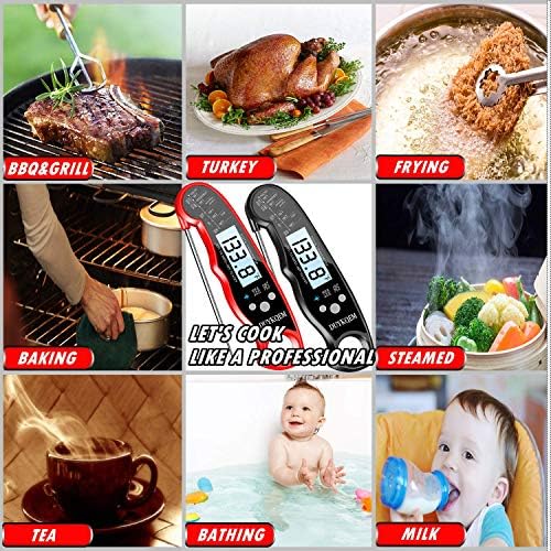 2 Pack Digital Meat Thermometers, Waterproof