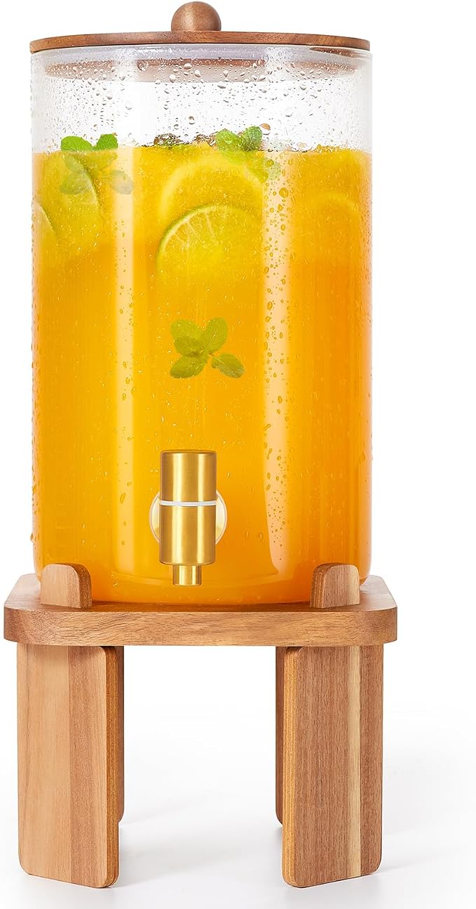 1 Gallon Glass Drink Dispensers: Beverage Dispenser by FavorFlavor