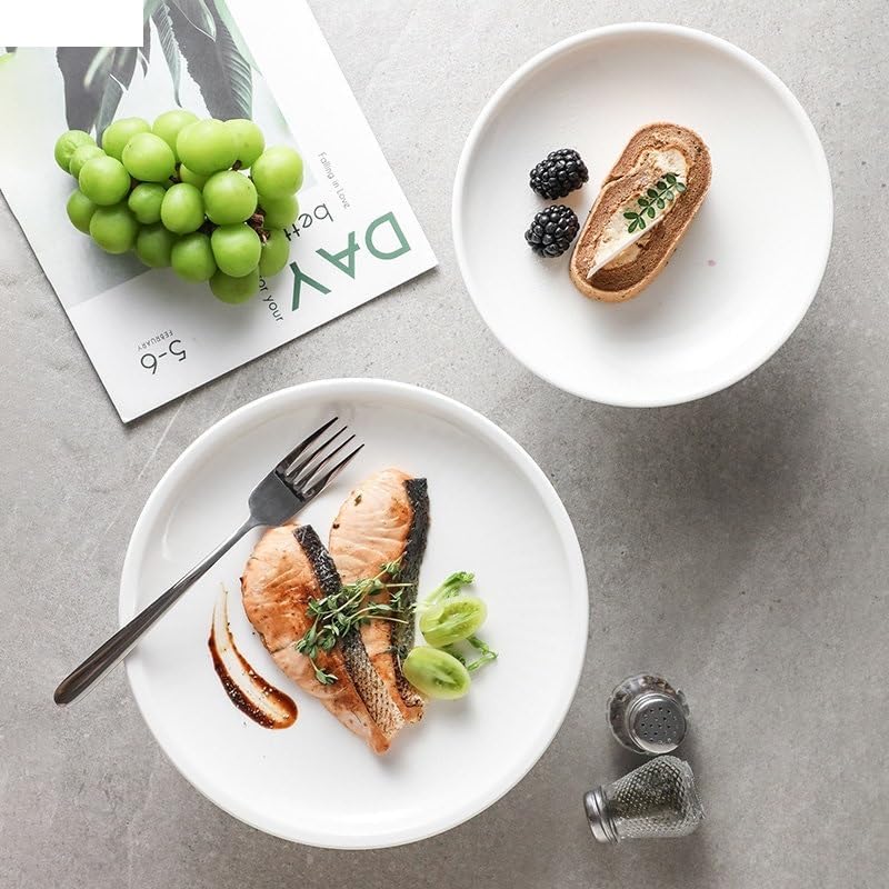 Ceramic Dinner Plates Round High Foot Fruit Tray Ceramic Snacks