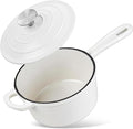 Homikit Small Cast Iron Pot, 2 Quart Enameled Cast Iron Sauce Pan by Homikit