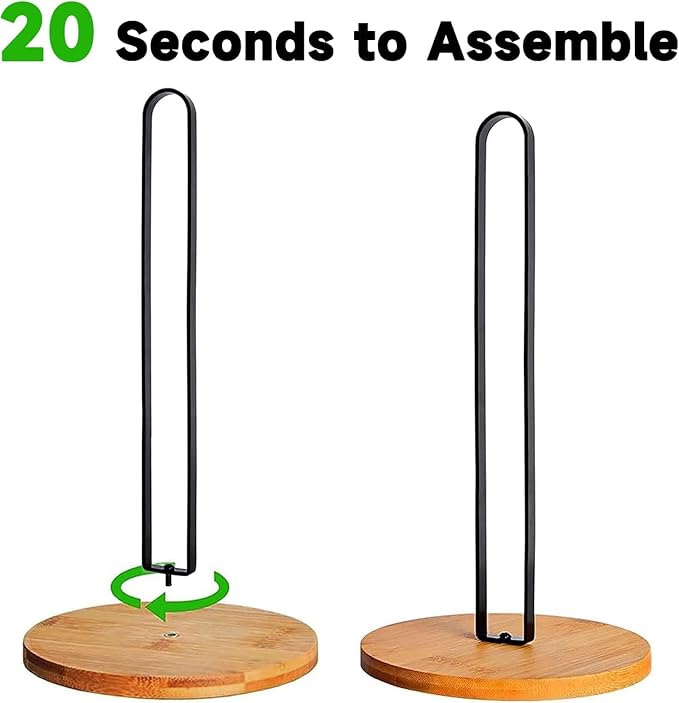 TONLEA Wooden Paper Towel Holder Countertop, Kitchen-Towel-Holder FreeStanding - Image 3