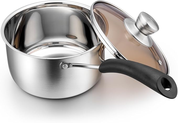 P&P CHEF 2 Quart Saucepan Small Pot, Stainless Steel Saucepan by PPCHEF