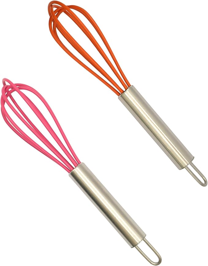Mini Whisks 6 inch 2Pcs Stainless Whisk+silica gel, Hand Egg Mixer by TYGYLZGCF