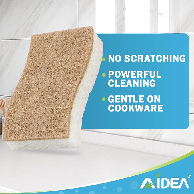 AIDEA Sponges Kitchen, Dish Sponges Non Scratch, Natural Sponge - Image 6