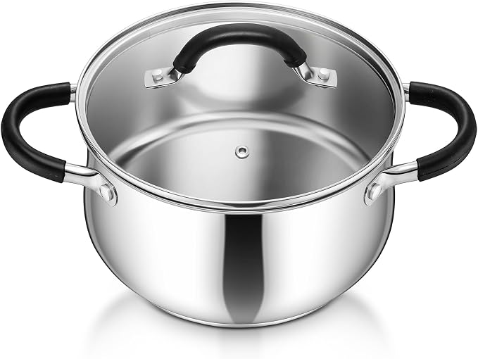 P&P CHEF Stainless Steel Stock Pot, 4 Qt Cooking Soup Pot by PPCHEF