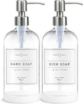 Vine Creations Clear Glass Soap Dispenser, 2 Pack Kitchen Soap Dispenser Set by VineCreations