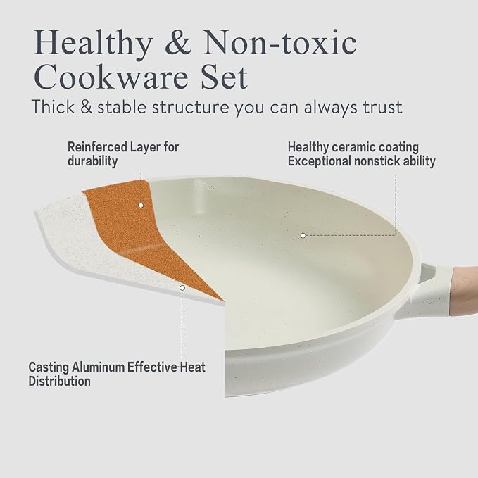 Pots and Pans Set Non Stick Ceramic Cookware Set 22-Piece Nonstick Kitchen - Image 4