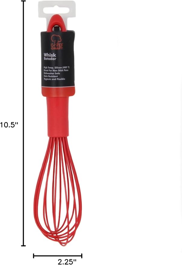 Chef Craft Premium Silicone Wire Cooking Whisk, 10.5 Inch - Image 8