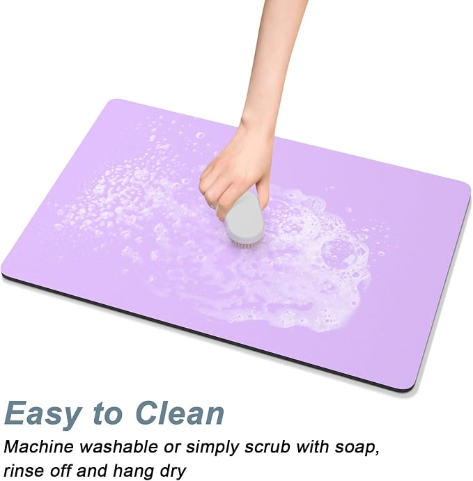Rnivvi Coffee Mat, Hide Stain Rubber Backed Absorbent Dish Drying Pad - Image 5