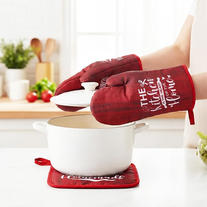 Leinuosen 8 Pcs Kitchen Towels and Oven Mitts Sets Pot Holders Dishcloths Set - Image 4
