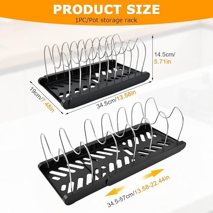 Expandable Pot and Pan Organizer Rack - Image 2