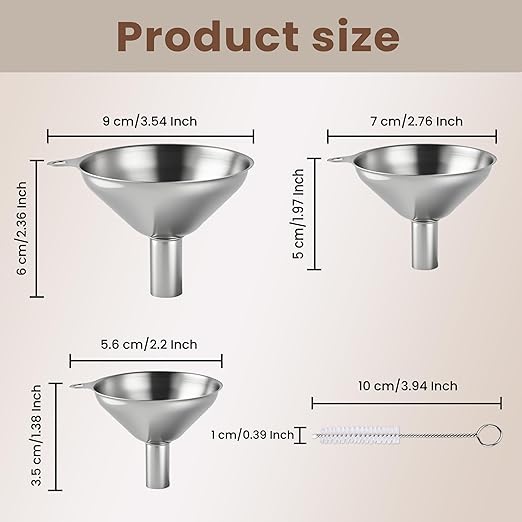 Supercenter Kitchen Funnel, Stainless Steel Mini Funnel, - Image 2