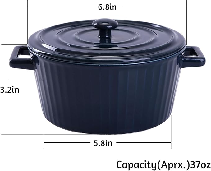 WHJY Blue Colorful Ceramic Casserole Dish - Image 2