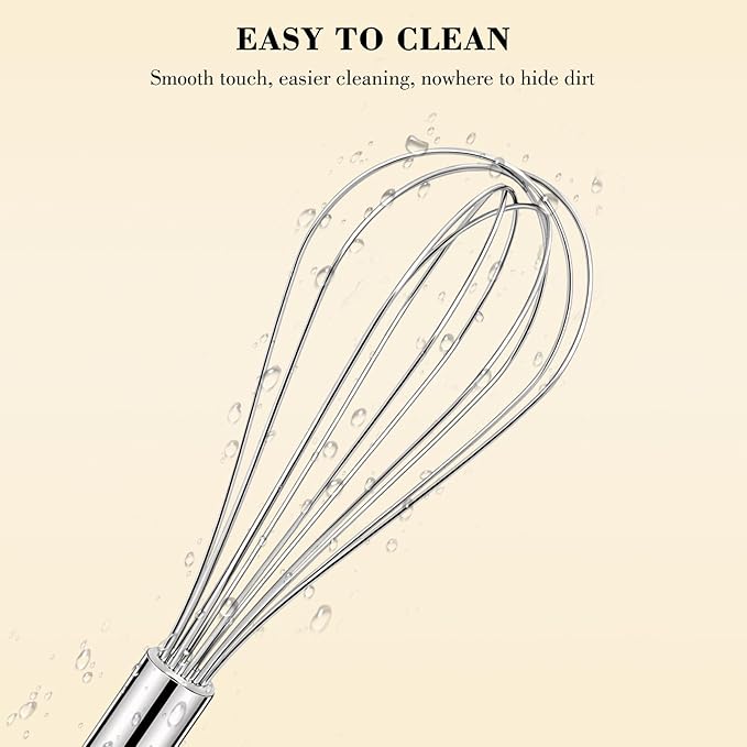 NileHome Stainless Steel Whisk 10" Kitchen Whisk Wisking Tool Kitchen Wisk Wire - Image 5