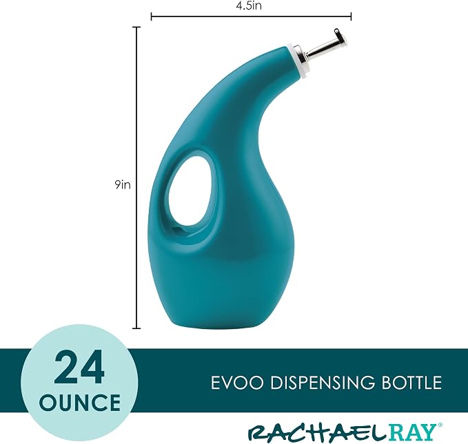 Rachael Ray Ceramics EVOO Oil and Vinegar Dispensing Bottle, 24 Ounce - Image 2