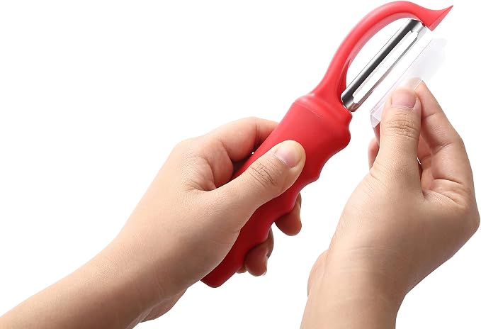 Spring Chef Professional Red Swivel Vegetable Peeler - Image 8