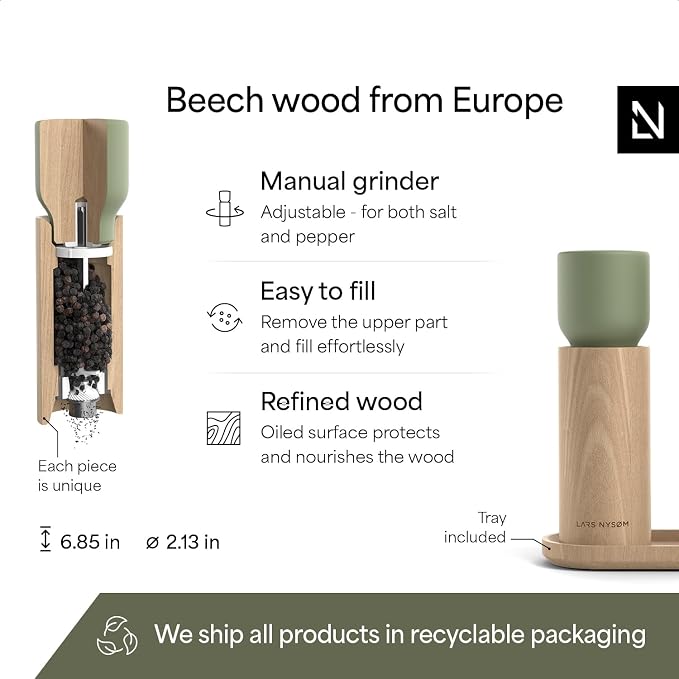 LARS NYSØM Wooden Salt and Pepper Grinder Set Manual - Image 4