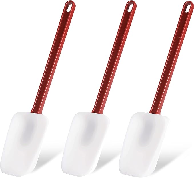 Silicone Rubber Spatula and Spoon Rubber Spatula Set of 3, High Heat Spoon by Heffiso+Silicone+Utensils