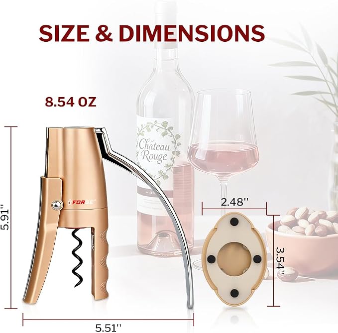Forge Quality Compact Vertical Lever Corkscrew Wine Opener - Image 8