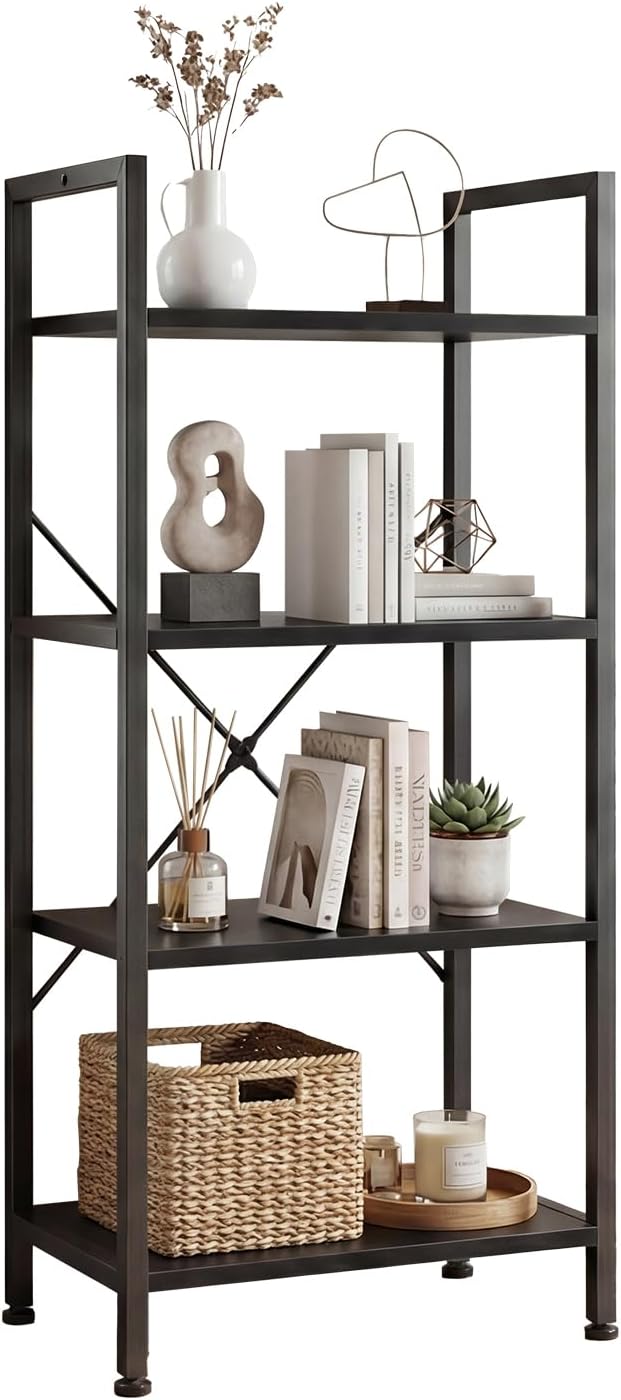 DUMOS 4 Tiers Bookshelf, Classical Book Shelf, Tall Display Shelves in Living by DumosLifestyle