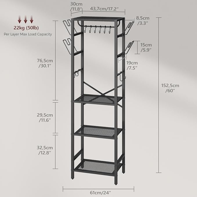 MAHANCRIS 4-Tier Pot Rack, Pots and Pans Organizer - Image 3