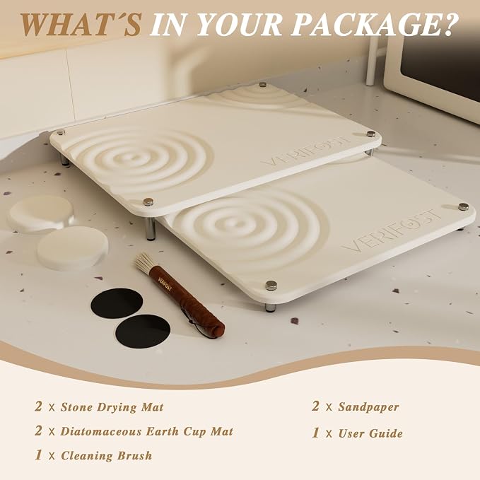 Pearl White 2PCs Large Drying Stone - Image 9