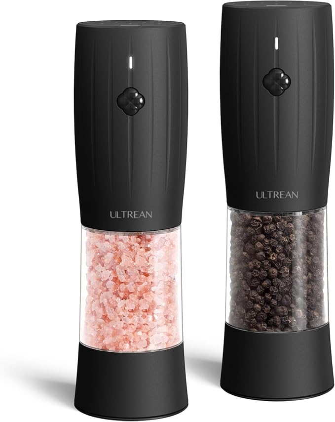 Ultrean Electric Salt and Pepper Grinder Set, USB-C Rechargeable, Salt and by Ultrean