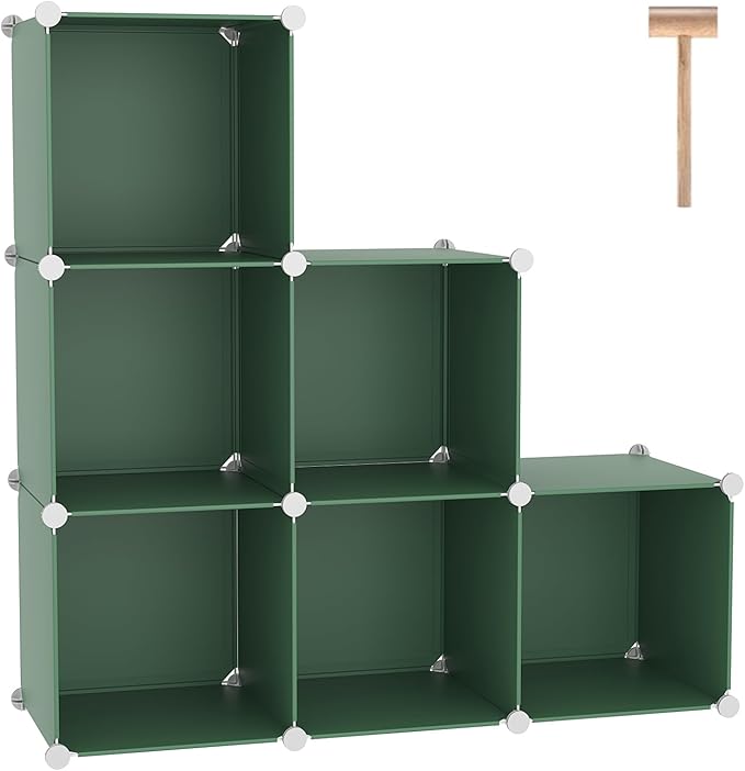 C&AHOME 6-Cube Storage Organizer, Stackable Storage Cubes Shelves, Portable by CAHOME