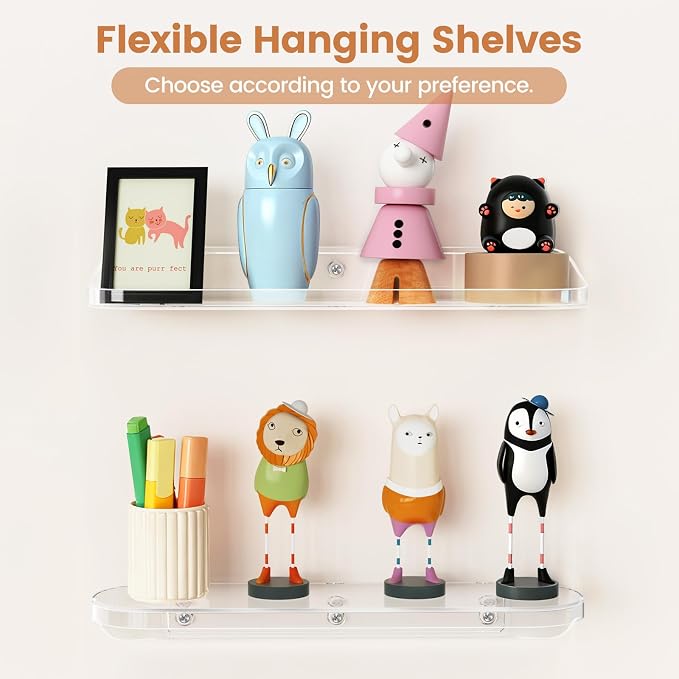 SpaceWhisper Floating Shelves for Wall, Living Room, Display Hanging Shelf - Image 6